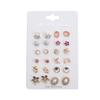 12 Pairs of Colorful Geometric Diamond Stud Earrings for Women - Fashionable and Unique