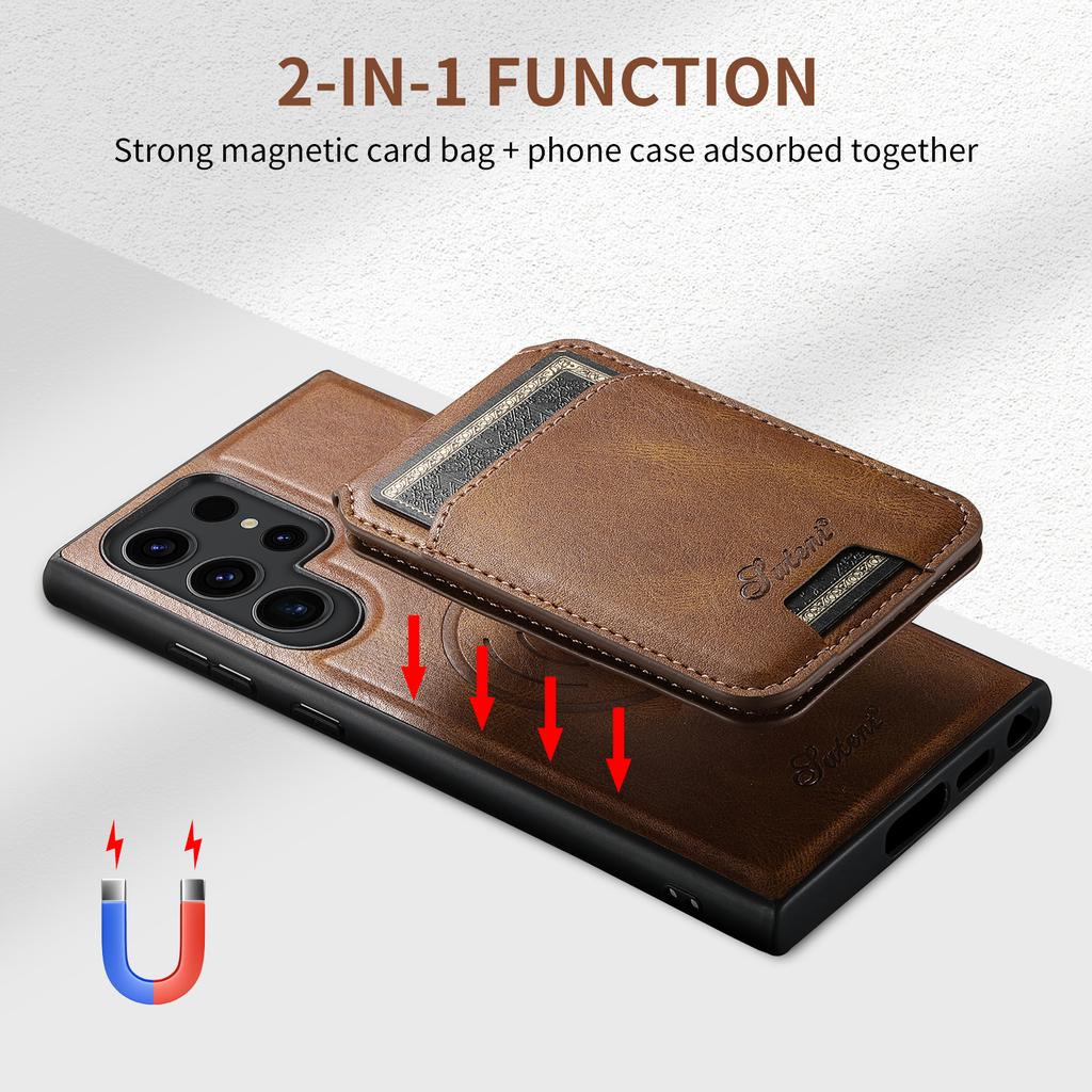 SUTENI Wallet Phone Case Card Holder Leather Magnetic Pocket Cover for Samsung Galaxy S24Ultra S23 S22Plus