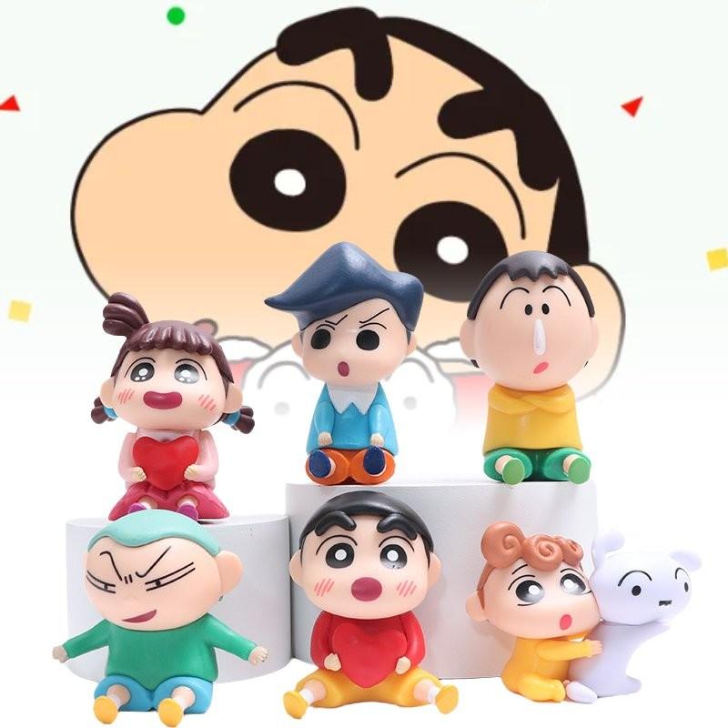 Adorable Pvc Sitting Crayon Shinchan Figure Collection With 6 Unique Designs