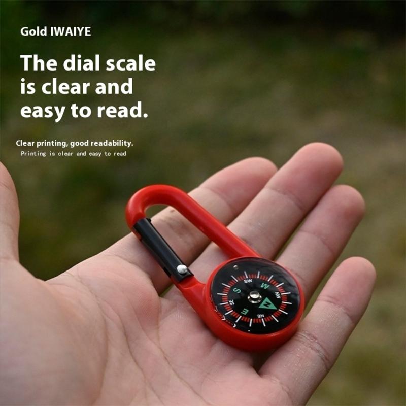 Multifunction Keychain Pocket Outdoor Carabiner Compasses Navigation Tool for Teen Adults Hiking Camping Compasses Portable
