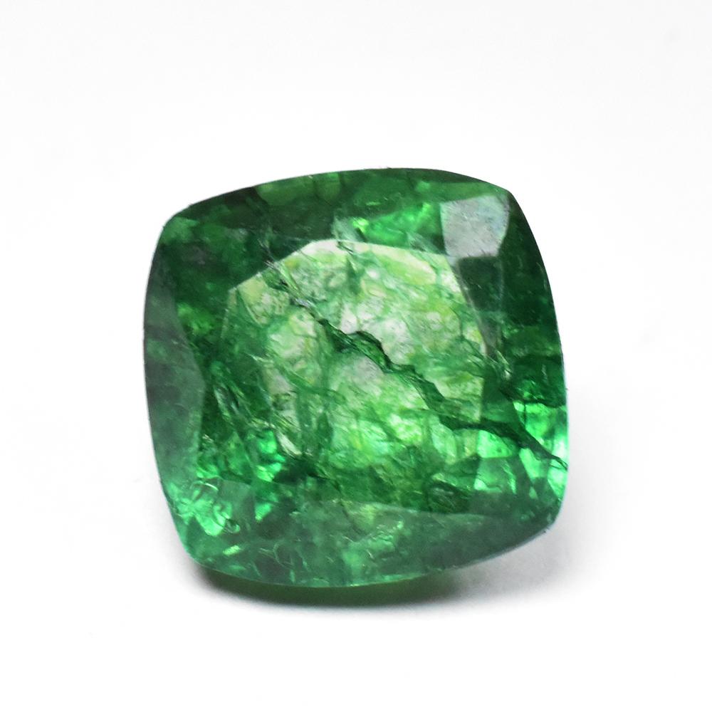 Natural Green Emerald Loose Gemstone 9.05 Ct Square Cushion for Jewelry Making and Gem Collections