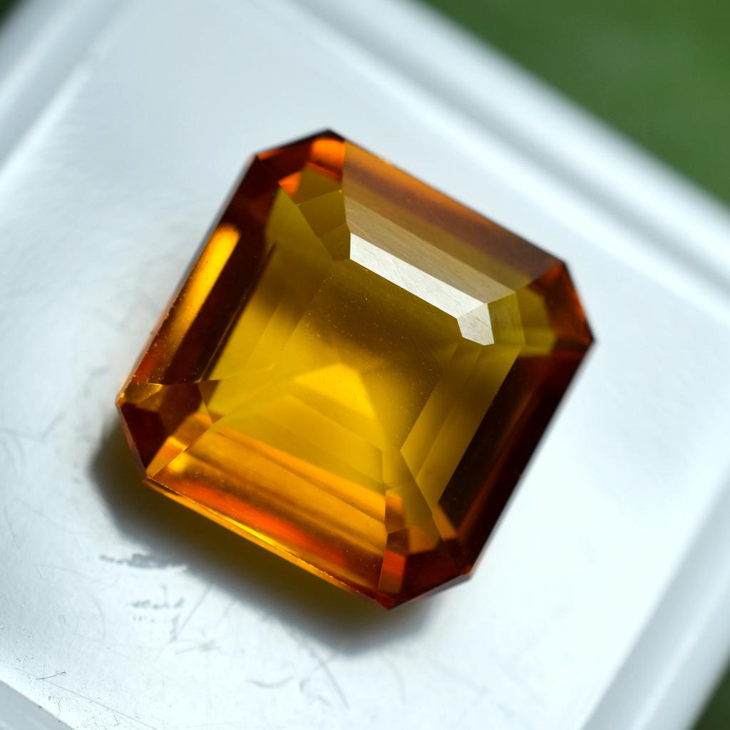 Natural Orange Sapphire Loose Gemstone 9.90 ct Square Cut September Birthstone for Gem Collections
