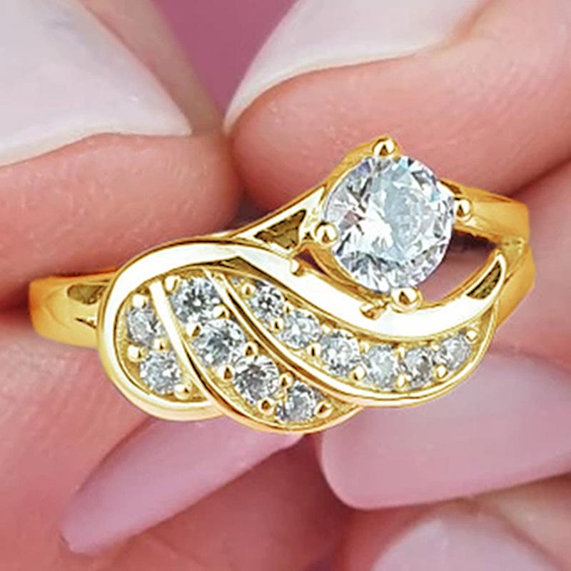 Fashion Street Shot Angel Wings Set Zircon Ring, Creative Internet Celebrity Jewelry