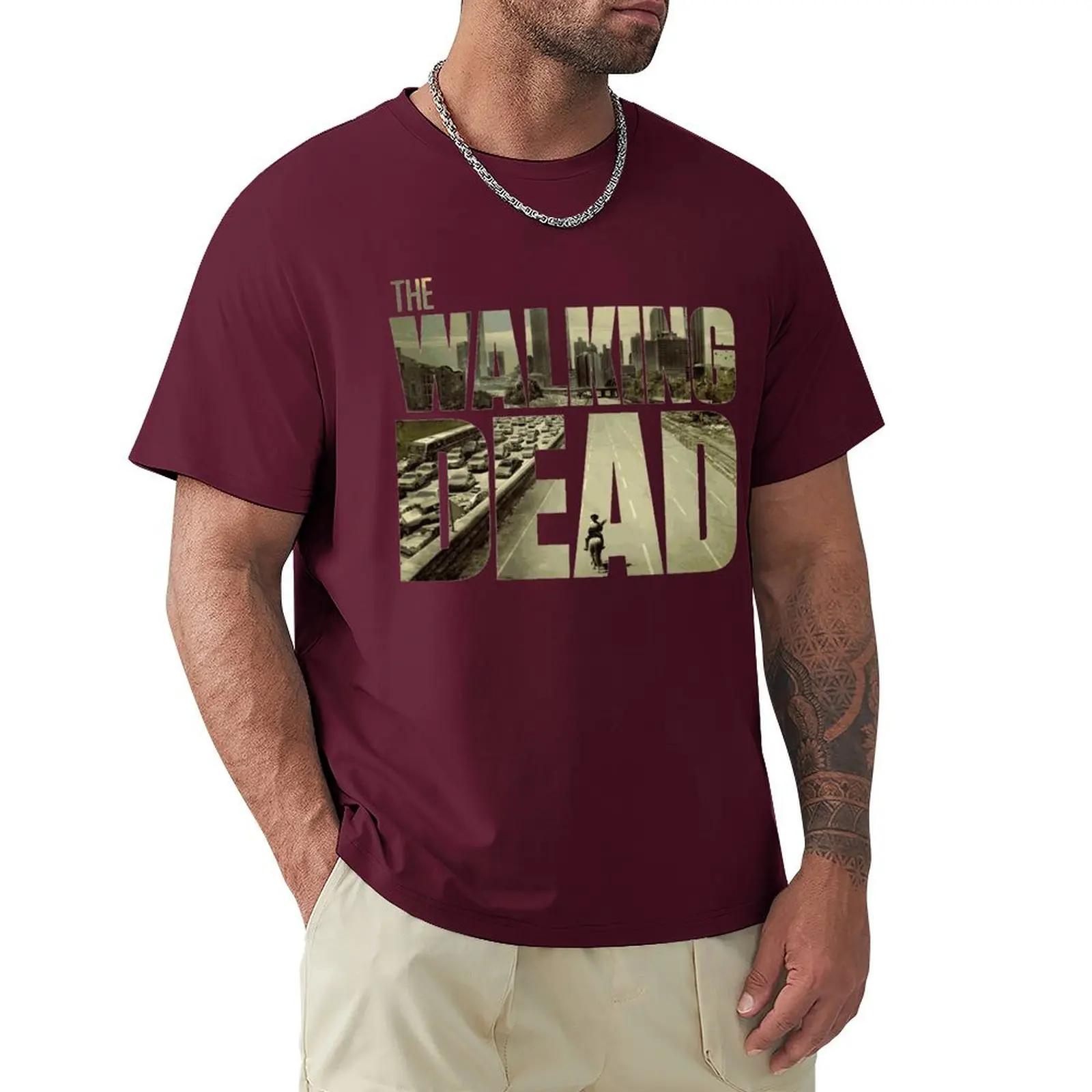 

Футболка The Walking Dead Модна чоловіча футболка з коротким рукавом Бавовняна футболка на замовлення Топ хлопця Крутий S слонова кістка