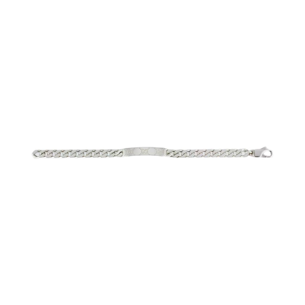 Gucci Bracciale in Argento 925 Lucido con Decorazione Intagliata Firma Bracciale Unisex 814851-J8400-8106
