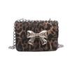Fashion Girl Chain Single Shoulder Simple New Exquisite Bow Large Capacity Trendy Messenger Small Square Bag