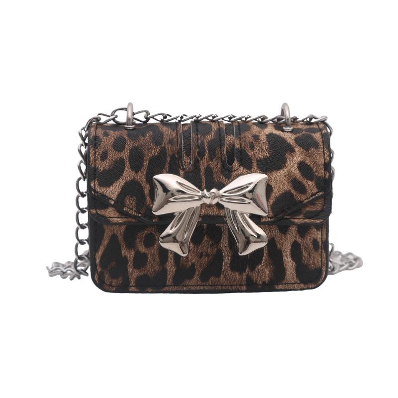Fashion Girl Chain Single Shoulder Simple New Exquisite Bow Large Capacity Trendy Messenger Small Square Bag
