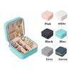 2PC Mini Jewelry Organizer Display Travel Jewelry Zipper Case Boxes Earrings Necklace Ring Portable Jewelry Box Leather Storage