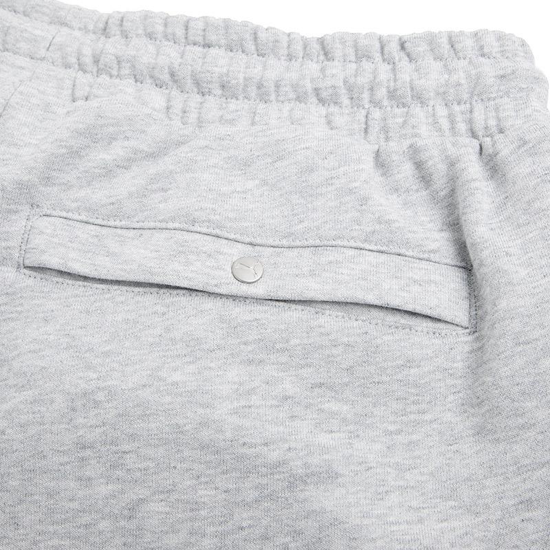 Puma Logo Print Elastic Cuff Long Sweatpants Unisex Bottoms Light-Grey 620586-04