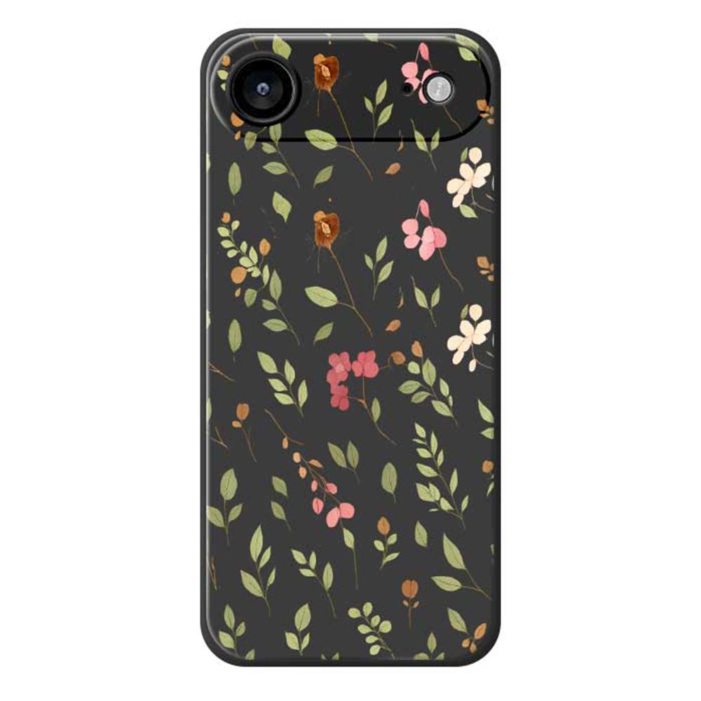 For iPhone 17 Air Case Small Flower Leaves Pattern Printing Straight Edge TPU Phone Back Cover
