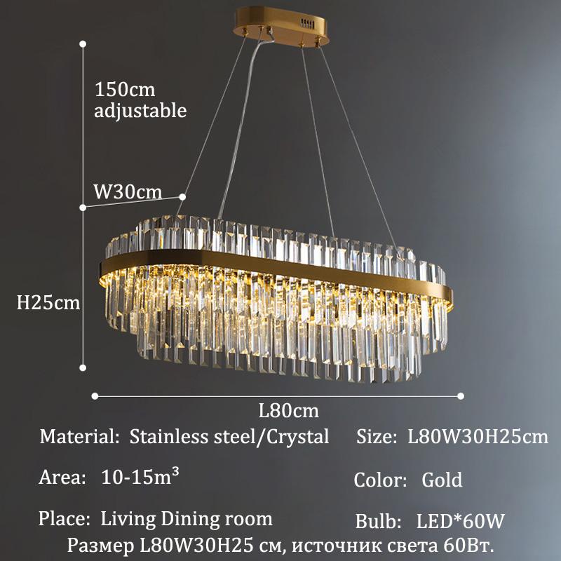 French luxury crystal chandelier Nordic modern home lighting living room LED chandelier room decoration indoor ceiling light