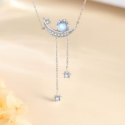 Necklace, Japanese and Korean Fashion Trends, Bright Stars and Moons, Zircon Collarbone Chain, Birthday Gift for Girlfriend