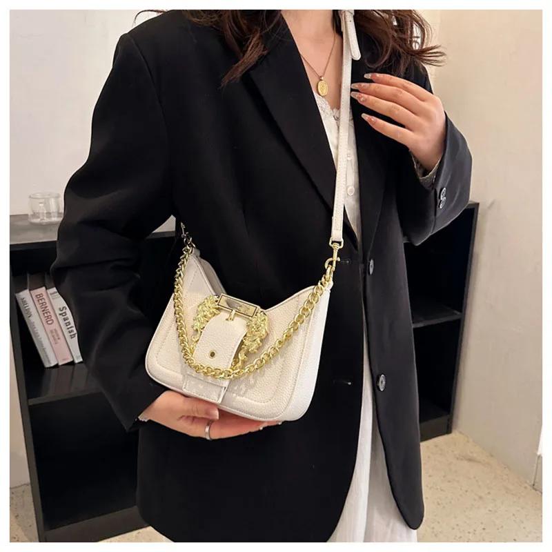 Mode Damen Kette Umhängetasche Designer Luxus Klassischer Trend Klassische Schultertasche Metall Leder Plutonium Damen Messenger Bag