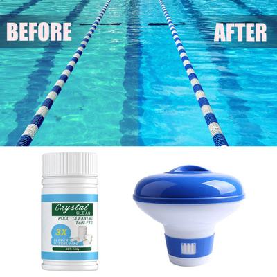 Compresse per la Pulizia della Piscina 100g Compresse Cloranti con Dosatore di Cloro Galleggiante