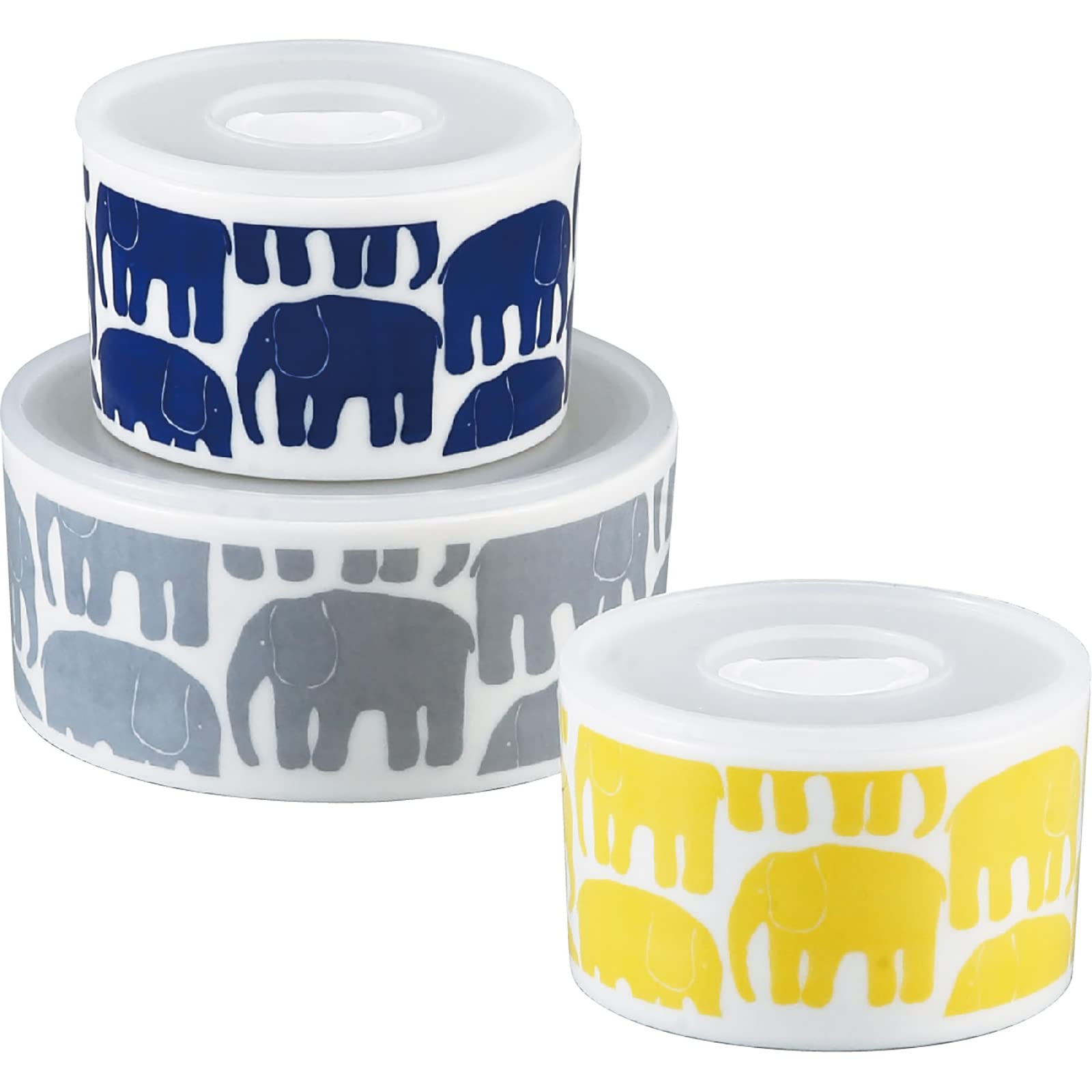 

Finlayson Elefanti Canister Storage Containers, 3-Piece Set (Small and Medium Sizes), Microwave and Dishwasher Safe, Made in Japan, FIN20N-82-3