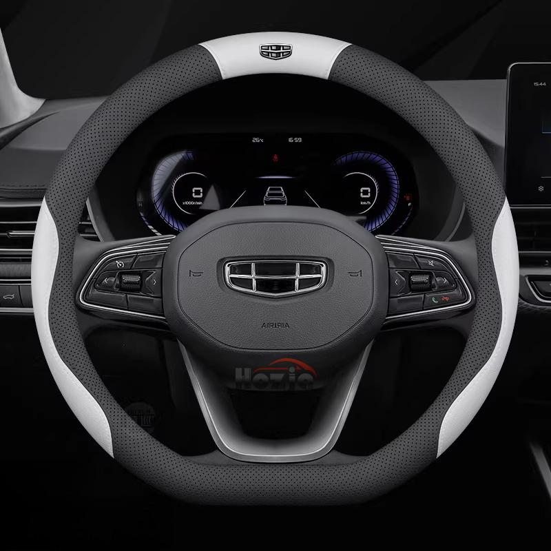 Leather Car Steering Wheel Cover for Geely Emgrand 2024 2025 2026 D type Interior Accessories
