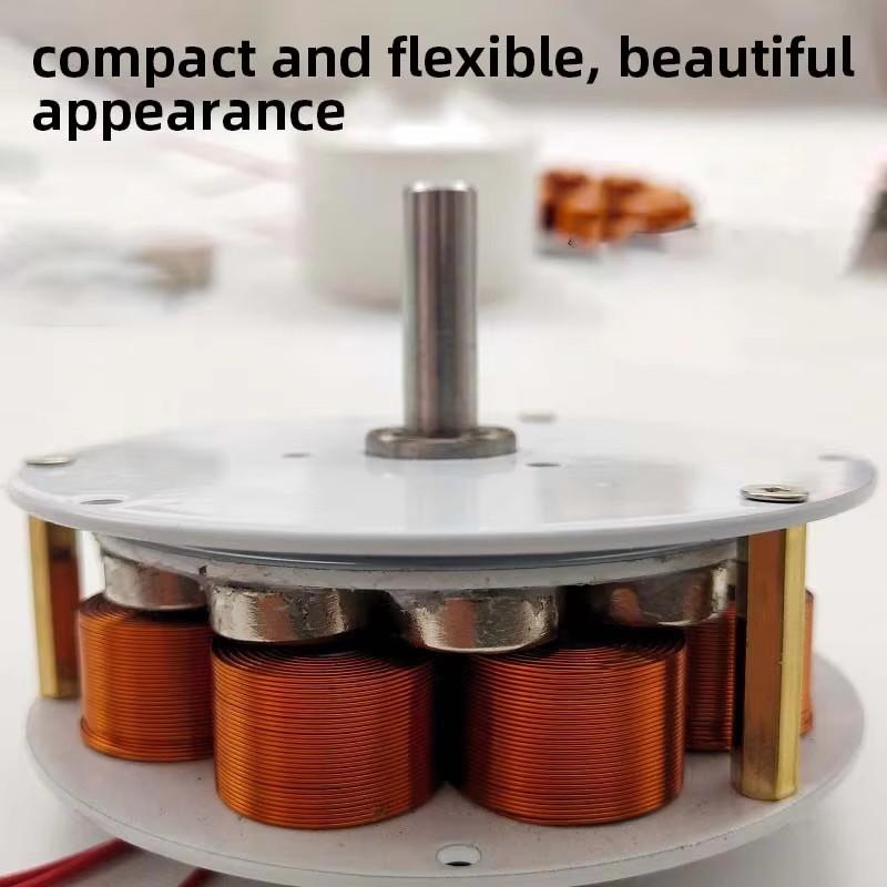 Mini Disc Iron Core Generator 50W 24V Strong Magnetic Low Speed Multi-pole Three-Phase AC Generator 100-650rpm 85mm*25mm