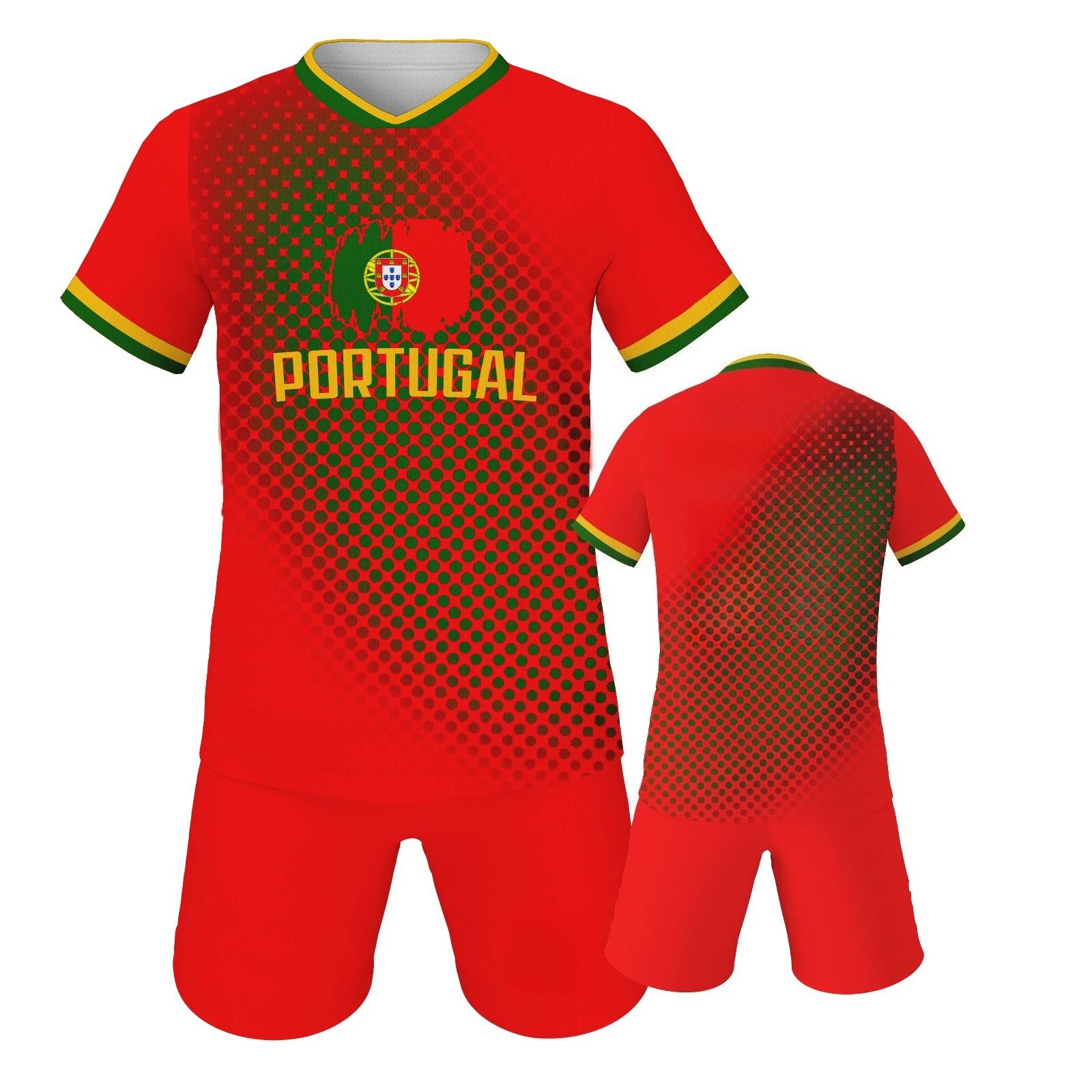 Portugal Soccer Jersey Shorts Kit National Team Football Shirt Uniform XS