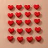 50pcs Glossy 3D Acrylic Red Heart-Shaped Beads Craft Supplies for DIY Necklaces, Earrings, Bracelets, Keychain Pendants for Jewelry Making