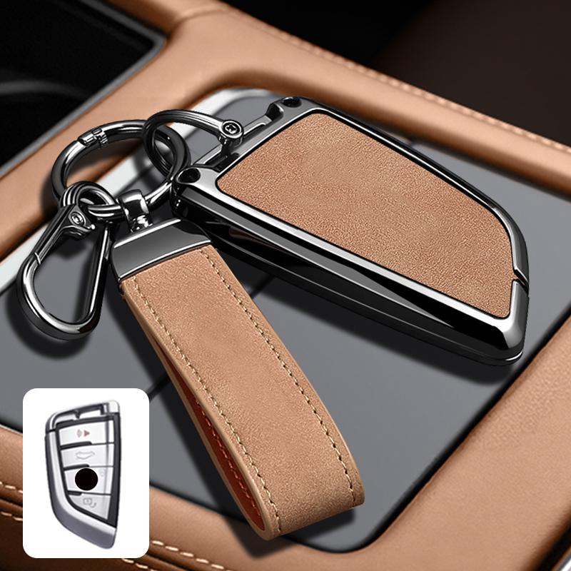 Zinc Alloy Leather Car Key Case For Bmw F20 G20 G30 X1 X3 X4 X5 G05 X6 X7 G11 F15 F16 G01 G02 F48 M3 M4 Keychain Accessories