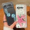 Octopus Starfish Pattern Case For Google Pixel 9 Pro XL 9A Shockproof TPU Silicone Clear Soft Cover