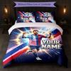 Set Biancheria da Letto Personalizzato con Nome Lionel Messi 1 Copripiumino+2 Federe Logo Calcio Regalo Personalizzato per Occasioni Speciali Decorazione Camera da Letto