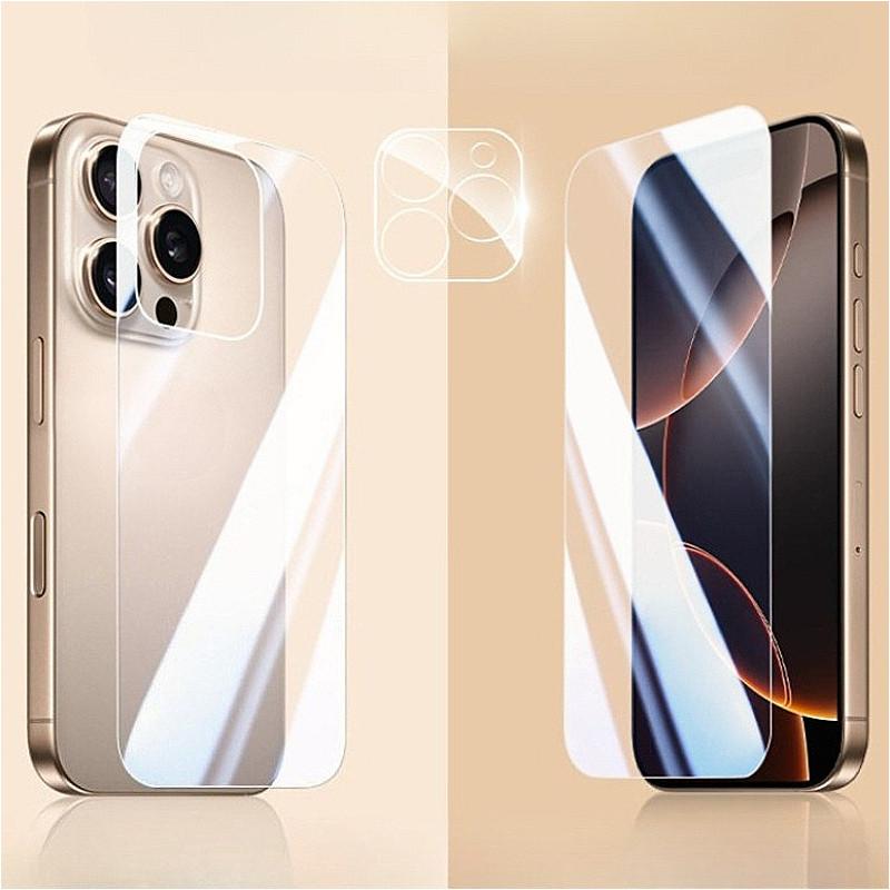 3In1 for iPhone 16 15 14 Pro Max Plus Tempered Glass Screen Protector for IPhone16 16Promax 15Plus Back Glass 3D Lens Protectors 1