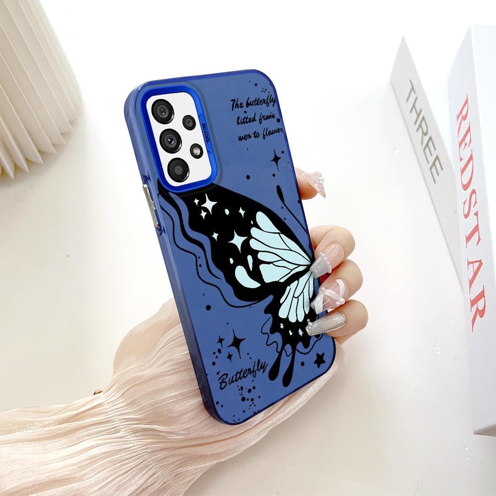 Painted Pattern Colorful Sliver Double Sided Hard Shell Shockproof Anti-fall Phone Casing for Samsung