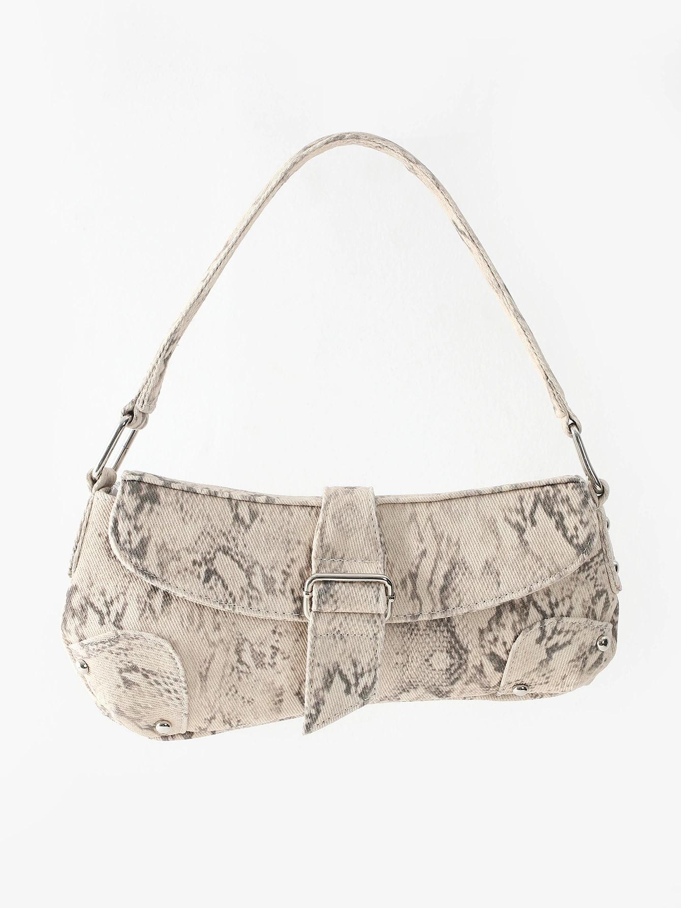 

NEW snake pattern Prints Chest Bags Women pu leather Shoulder Crossbody Bag Fashion Latest Saddle Underarm Handbags