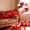 28Pcs Love Heart Shape Foil Balloons10inch Red Pink Heart XOXO Balloon Wedding Valentines Day Anniversary Girls Party Supplies