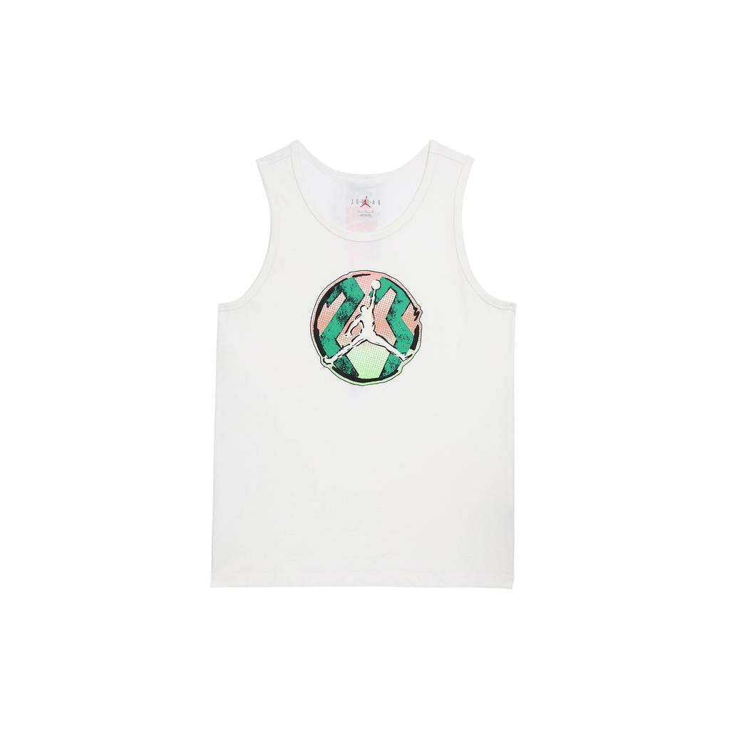 Jordan American Retro Logo Print Sports Tank Top Men Tops White DQ5878-100