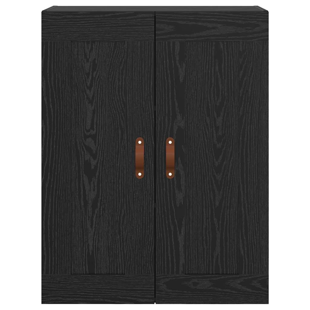Wall Mounted Cabinet Black Oak Effect 69.5 x 34 x 90 cm