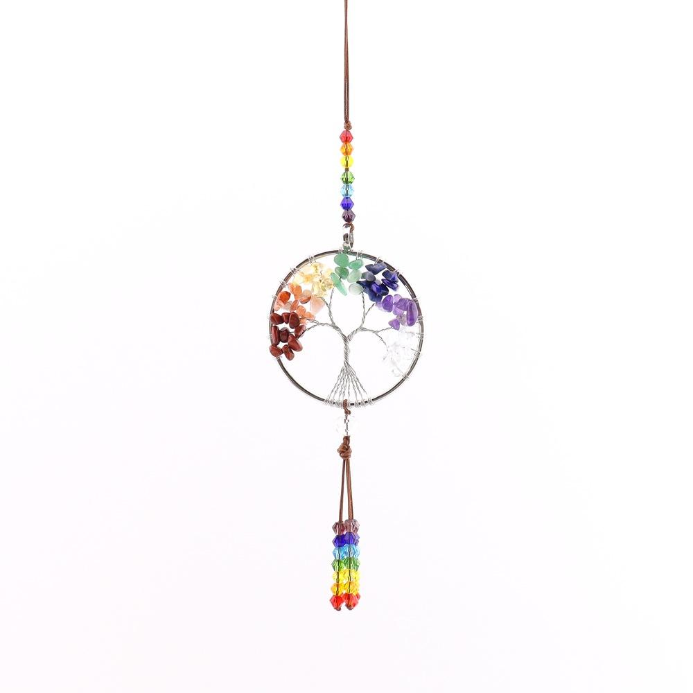 Car Pendant Natural Stone Fringed Pendant Sun Catcher Car Supplies Bag Pendant G85