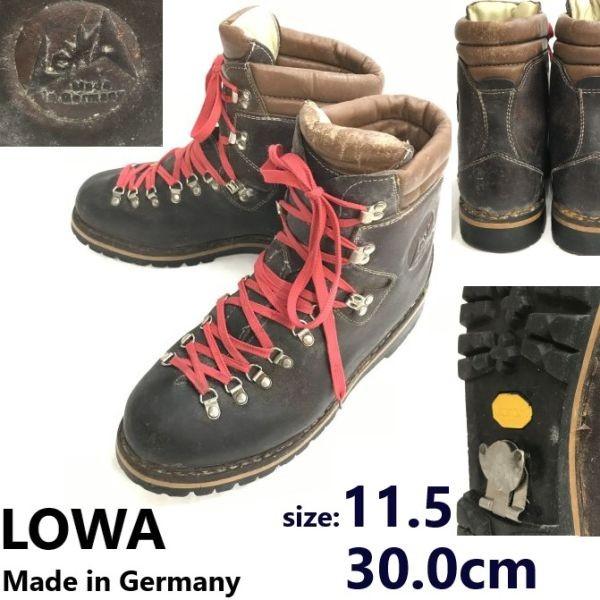 

LOWA heavy leather trekking mountain boots 30 brown Germany 90s