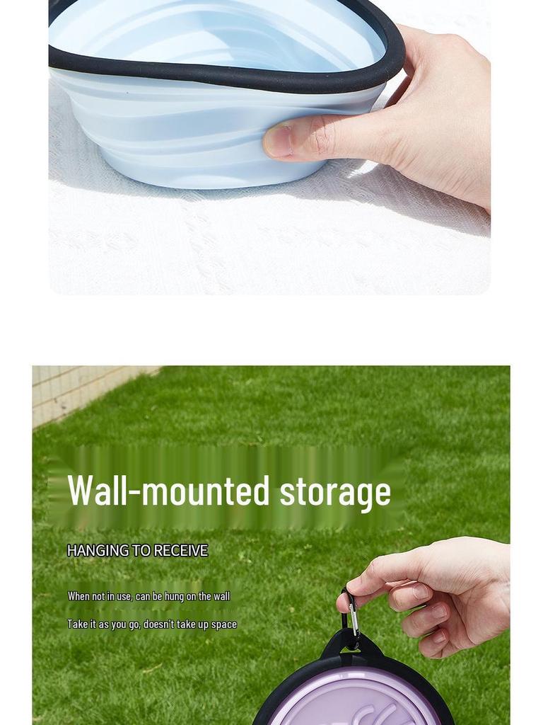 Collapsible Silicone Travel Pet Bowl - Portable & Easy To Clean for Cats and Dogs