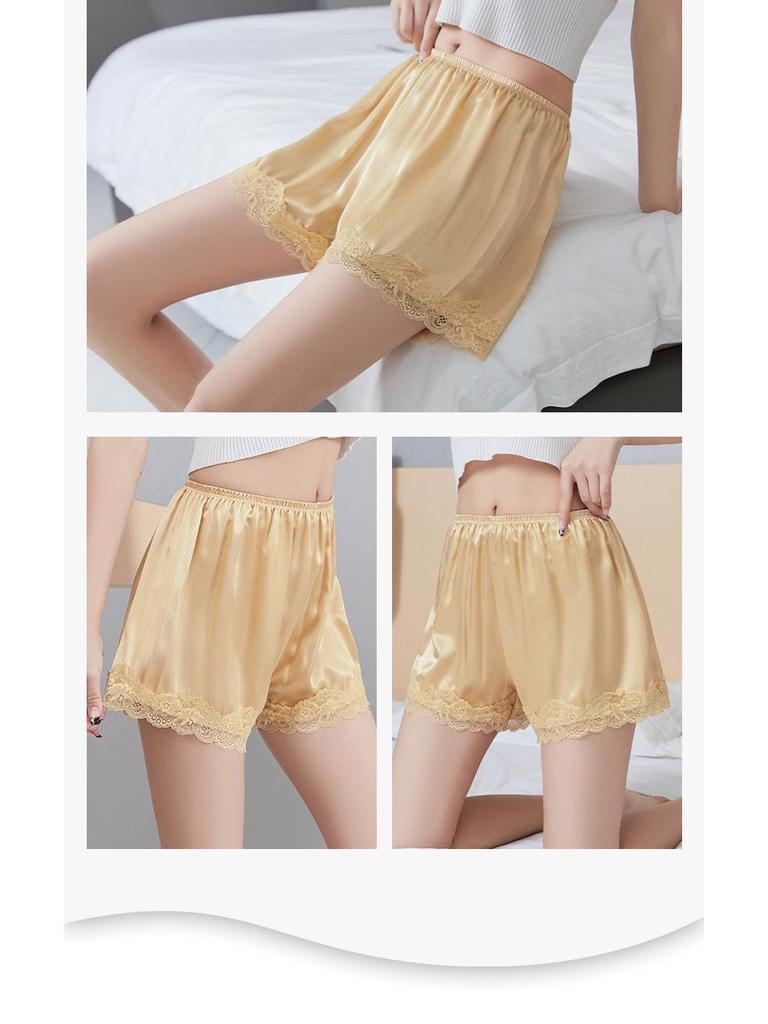 Women's Anti-Exposure Lace Safety Shorts, Lightweight & Non-Curling, Plus Size, Loose Fit for Summer.