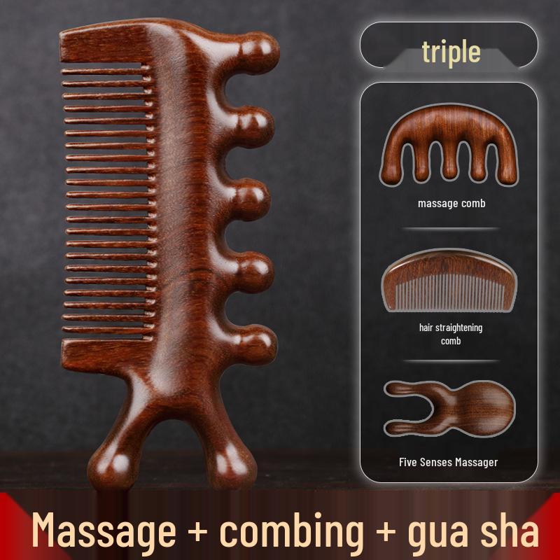 

Portable Sandalwood Scalp Massage Comb - Anti-Static Mini for Ladies
