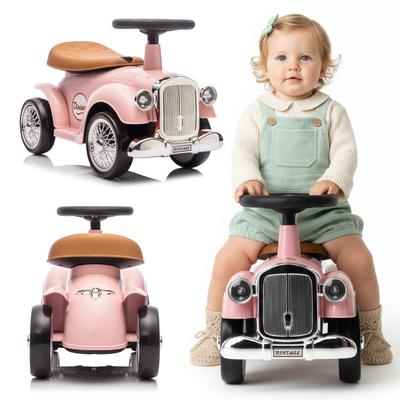 Rutscher für Kinder Retro Rennfahrer Gehhilfe Schieber Puderrosa