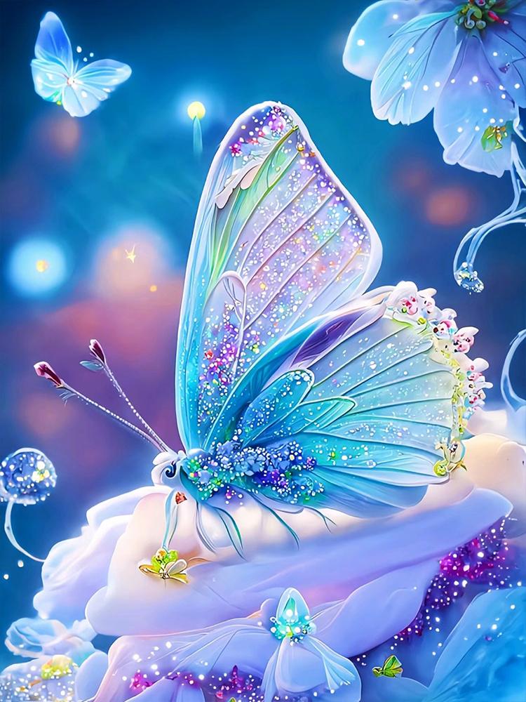 DIY 5D Diamond Painting "Animal Butterfly" Full Round Square Diamond Embroidered Water Diamond Picture Decoration Festival Gift