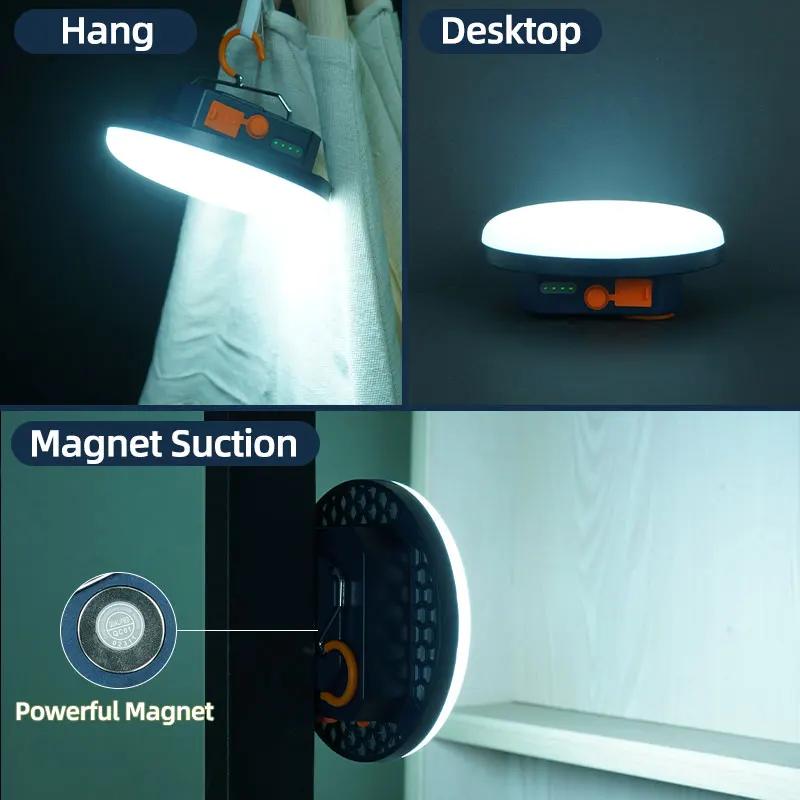 Multifunctional Camping Lights Outdoor Magnetic Suction Tent Lanterns Maintenance Emergency Rechargeable Lamp Outdoor Lights