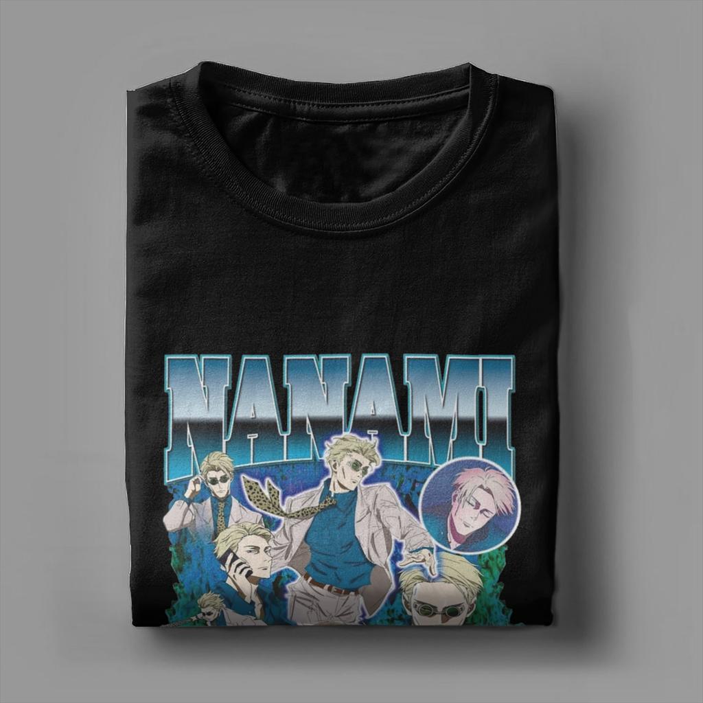 Vintage Nanami Kento JJK Anime Trička Pánská Kulatý výstřih 100% Bavlna Tričko Krátký rukáv Tričko Nápad na dárek Oblečení