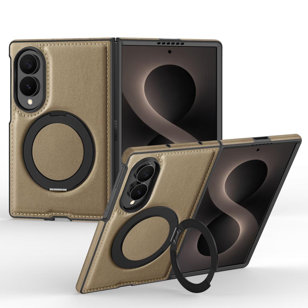 Applicable To Samsung ZFold8 Mobile Phone Case Leather 360 Rotating Magnetic Suction Bracket ZFold8Ultra Folding Protective Case