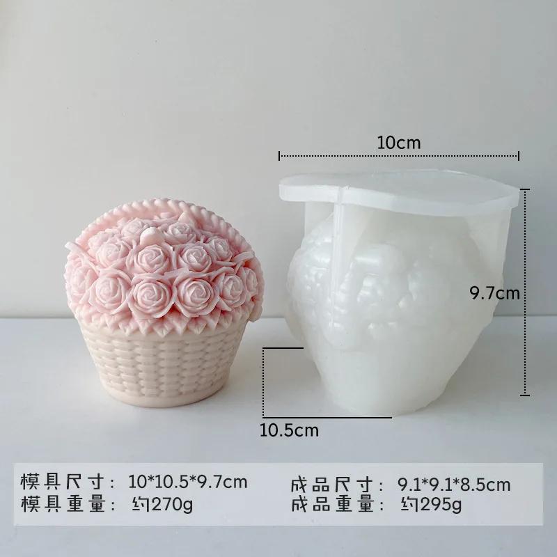 3D Lily Vase Candle Silicone Mold Rose Bouquet Cake Chocolate Silicone Mold Tulip Vase Candle Mold Christmas and New Year Gift
