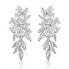 Water Drop Zircon Flower Leaf Earrings For Weddings And Party Jewelry Women
