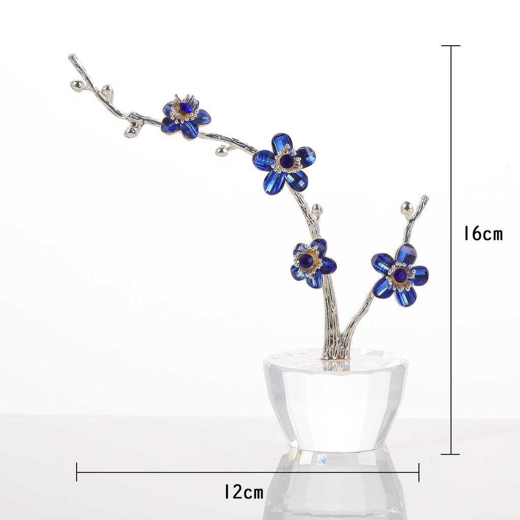 Kertari Birthday Gift for Women Popular K9 Crystal Flower Artificial Flower Ornament Interior Day 60th Birthday Celebration Wedding Anniversary