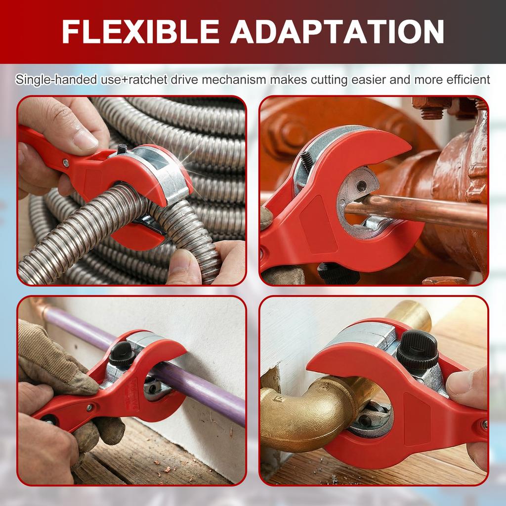 Ratcheting Pipe Cutter Tool Ratchet Type Tube Pipe Cutter Fast Tube Cutting Tool for Cutting 5/16 To 1 1/8 Inches PVC Stainless