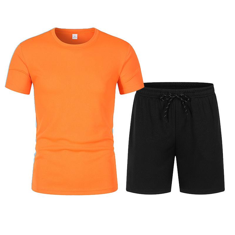 Men's Summer Mesh Basketball Set: Breathable Short Sleeve Tee + Solid Color Shorts