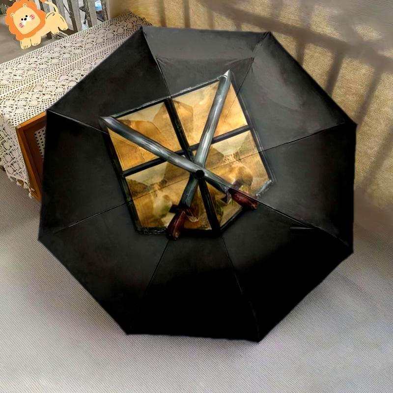 Guardians Honor: Swords United Folding Umbrella Durable Travel Three Folds Sun Umbrella Umbrella