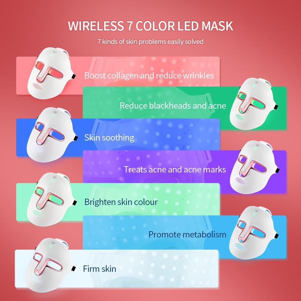 7 Colors Rejuvenation Anti-Wrinkle Lifting Moisturizing Skin Beauty Device Photon Therapy Led Facial Mask Light
