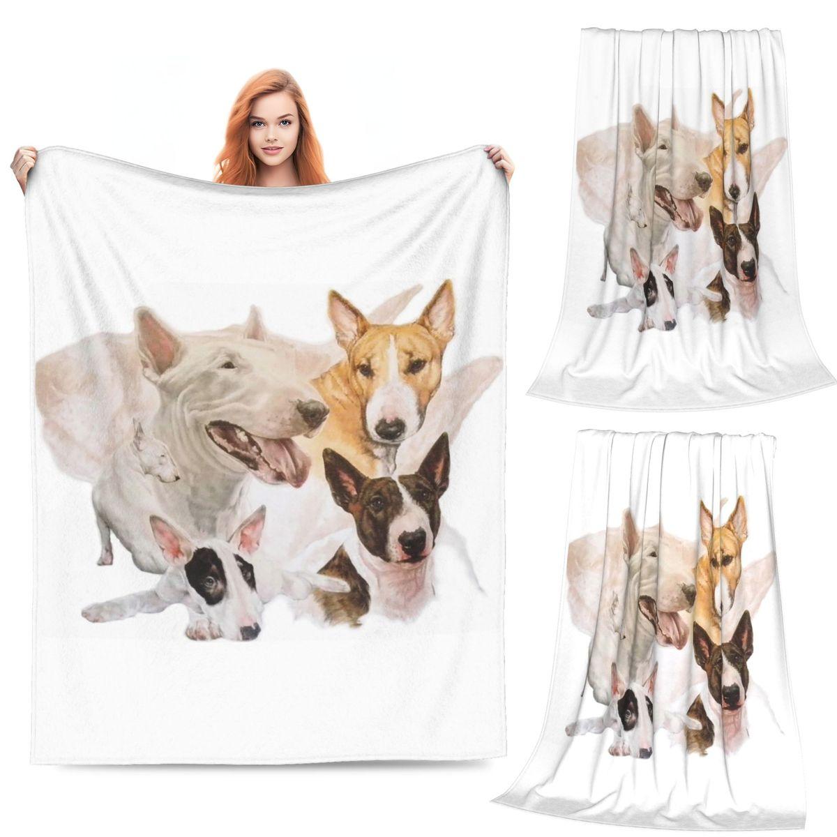 Glasgow Bull Terrier Club Blanket Soft Warm Flannel Throw Blanket Plush for Bed Living room Picnic Travel Home Sofa Size: 75*100cm, Weight: 230 GSM